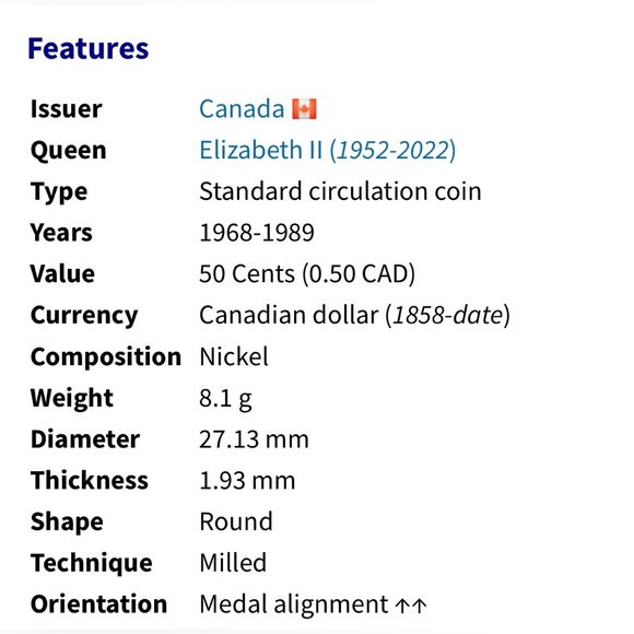 🎈$5 add on - CANADA 50 CENTS - Elizabeth II - Picture 3 of 10